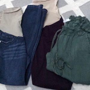 Lot of 3 maternity pants, pea in the pod